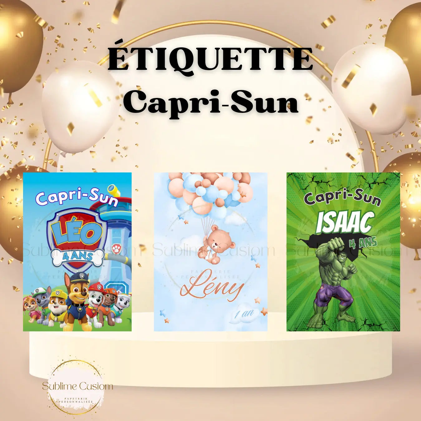 Étiquette personnalisée pour Capri-Sun Ma boutique