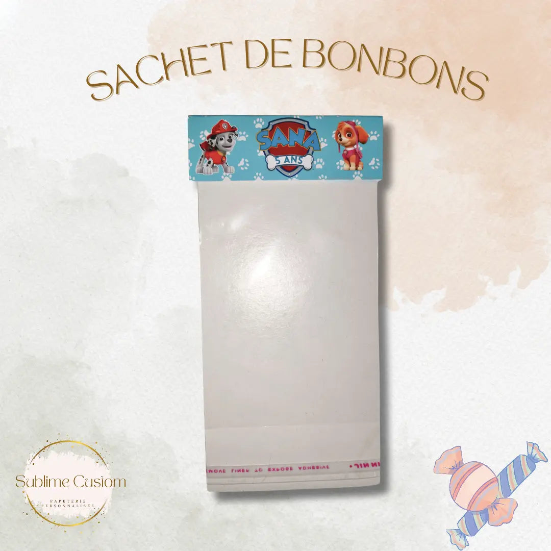 Sachet de bonbons personnalisés Ma boutique