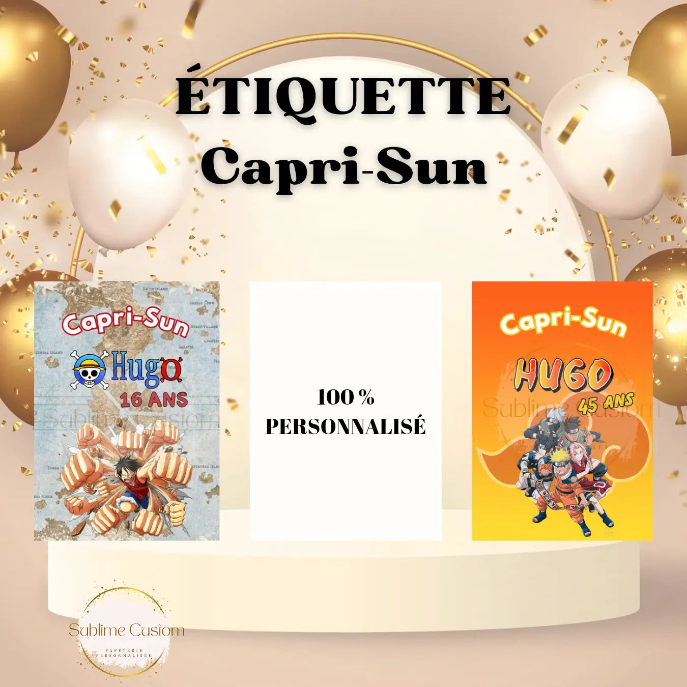 Étiquette personnalisée pour Capri-Sun Ma boutique