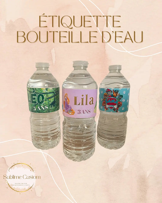Étiquette personnalisée pour bouteille d'eau Ma boutique